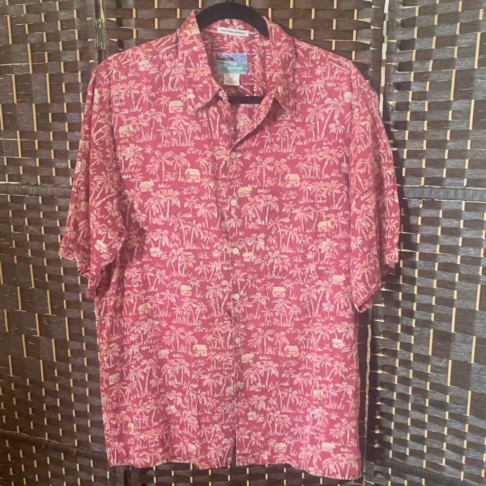 Reyn Spooner Red and Cream Tropical Shirt